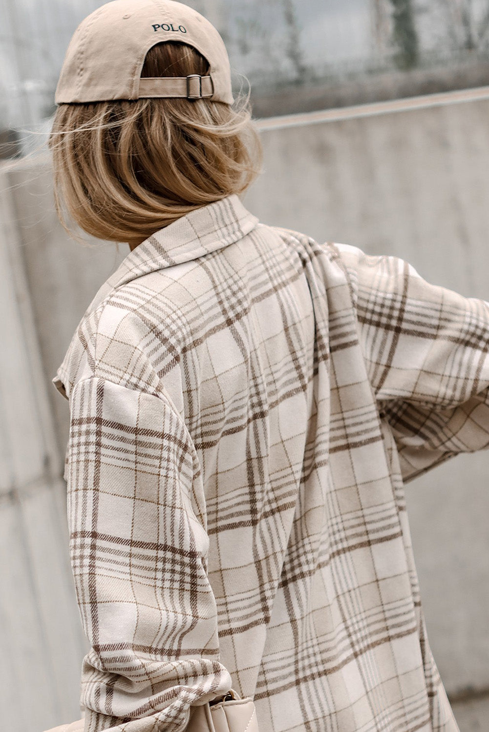 Plaid Removable Hood Buttoned Shacket