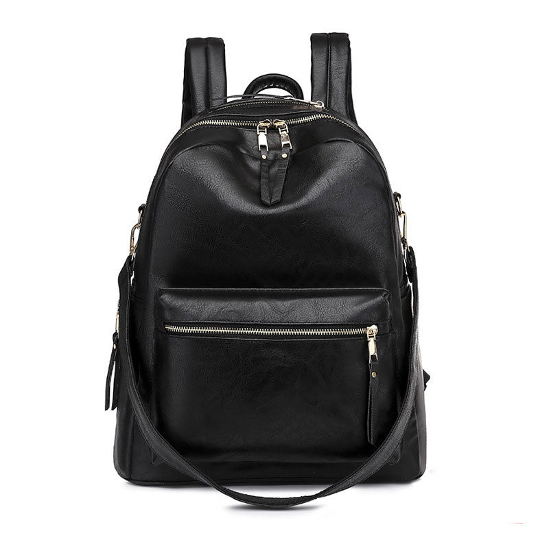 Convertible Vintage Leather Large Backpack