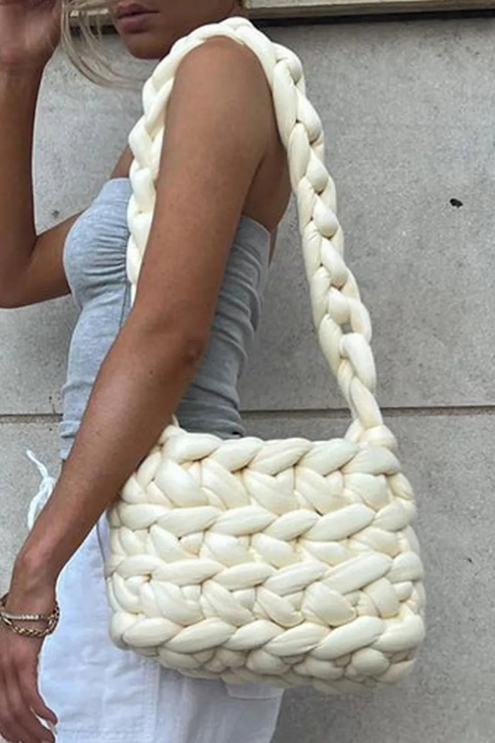 Woven Large Single Shoulder Bag