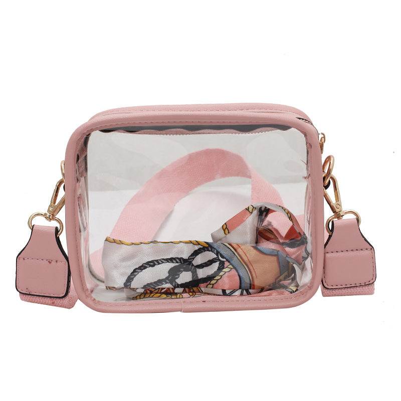 Wide Strap PVC Crossbody Bag