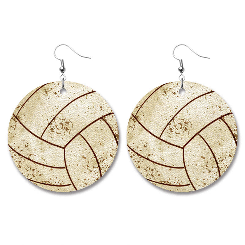 Baseball Volleyball Old Leather Earrings