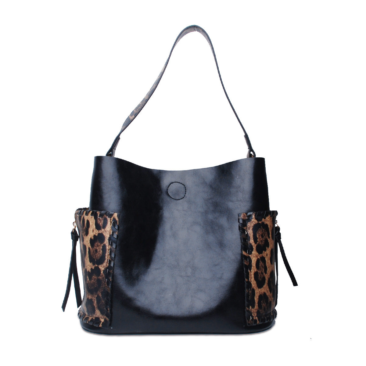 Leopard Print PU Magnetic Buckle Shoulder Bag