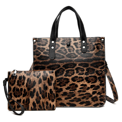 Ladies Leopard Print Two-Piece Bag