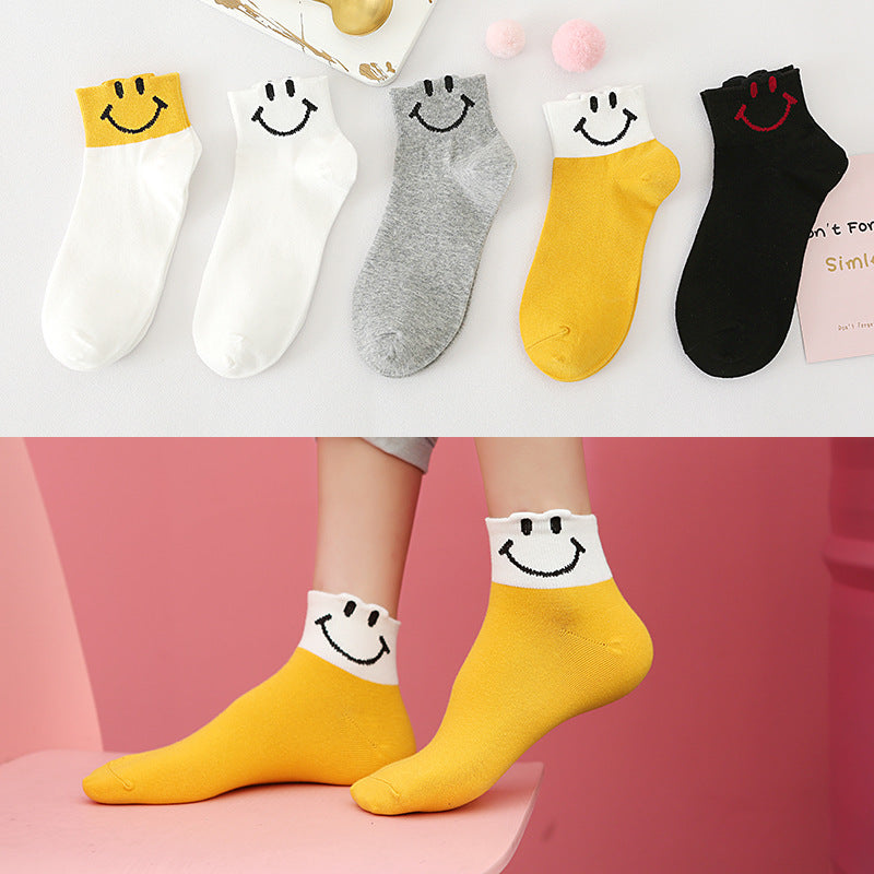 5 Pairs Ladies Smiley Socks