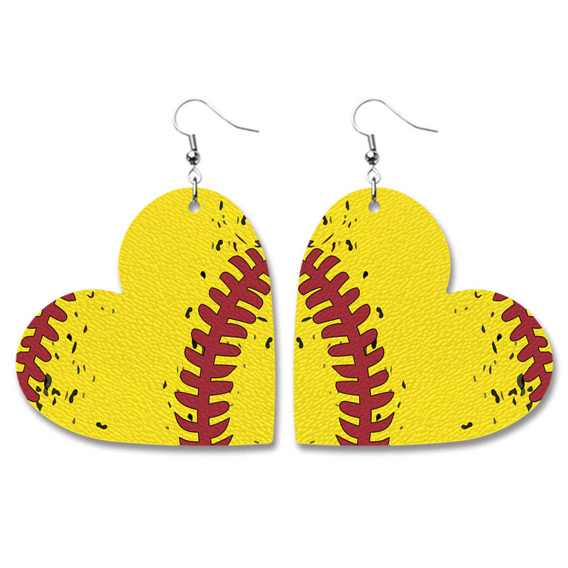 Baseball Volleyball Old Leather Earrings