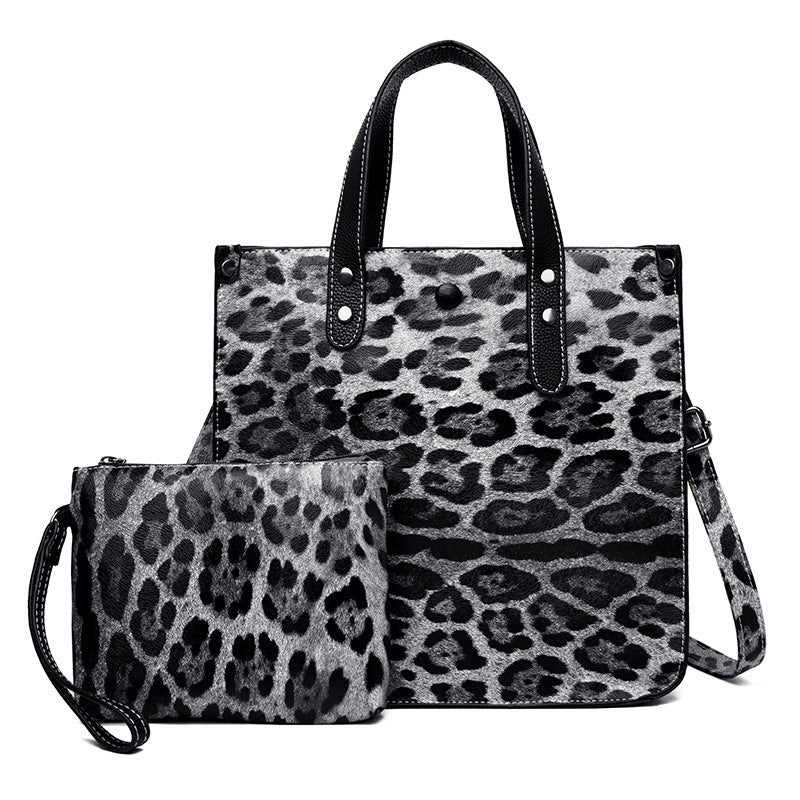 Ladies Leopard Print Two-Piece Bag