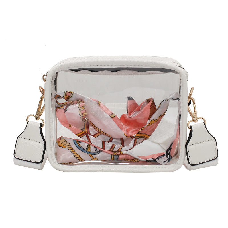 Wide Strap PVC Crossbody Bag