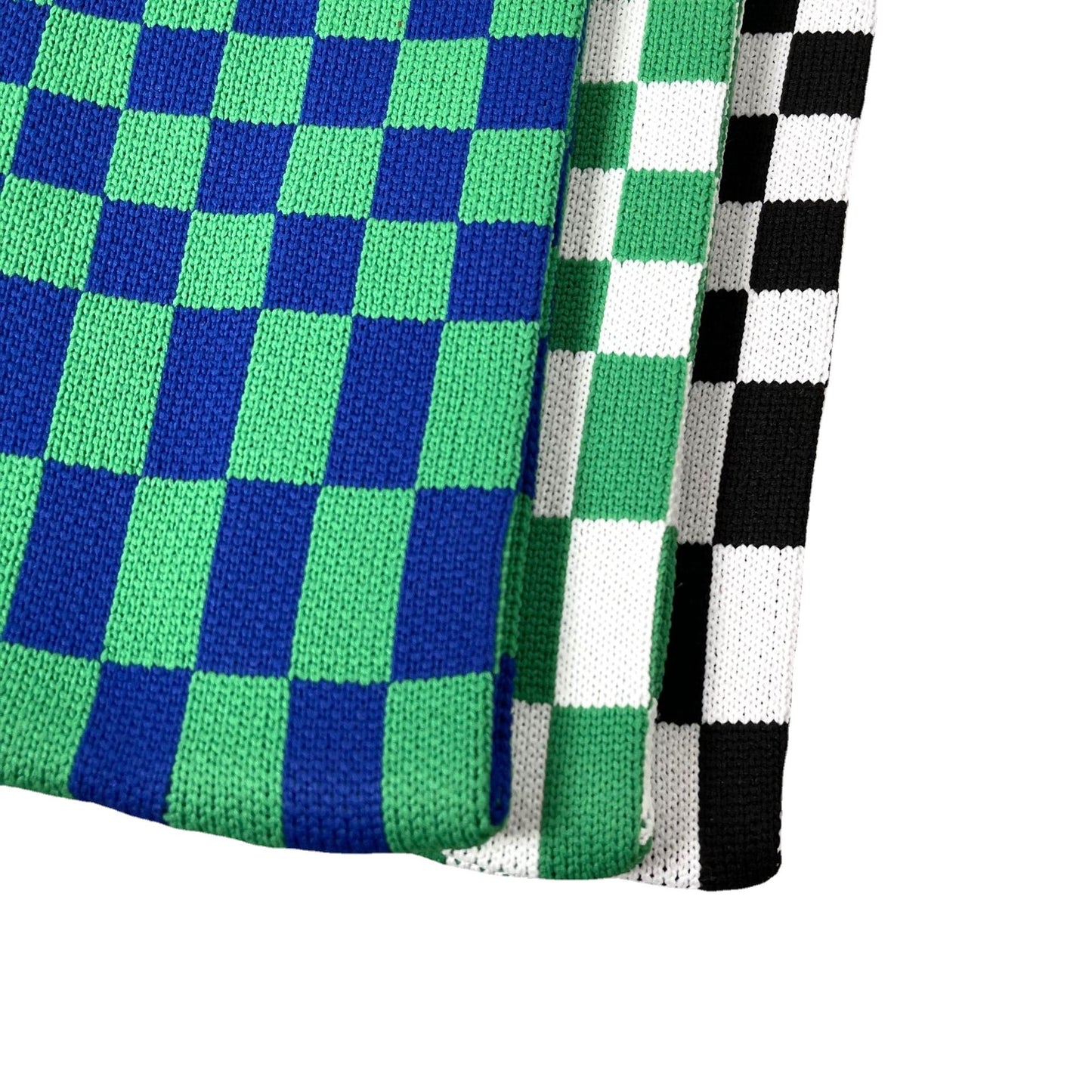 Checkered Crochet Tote Bag