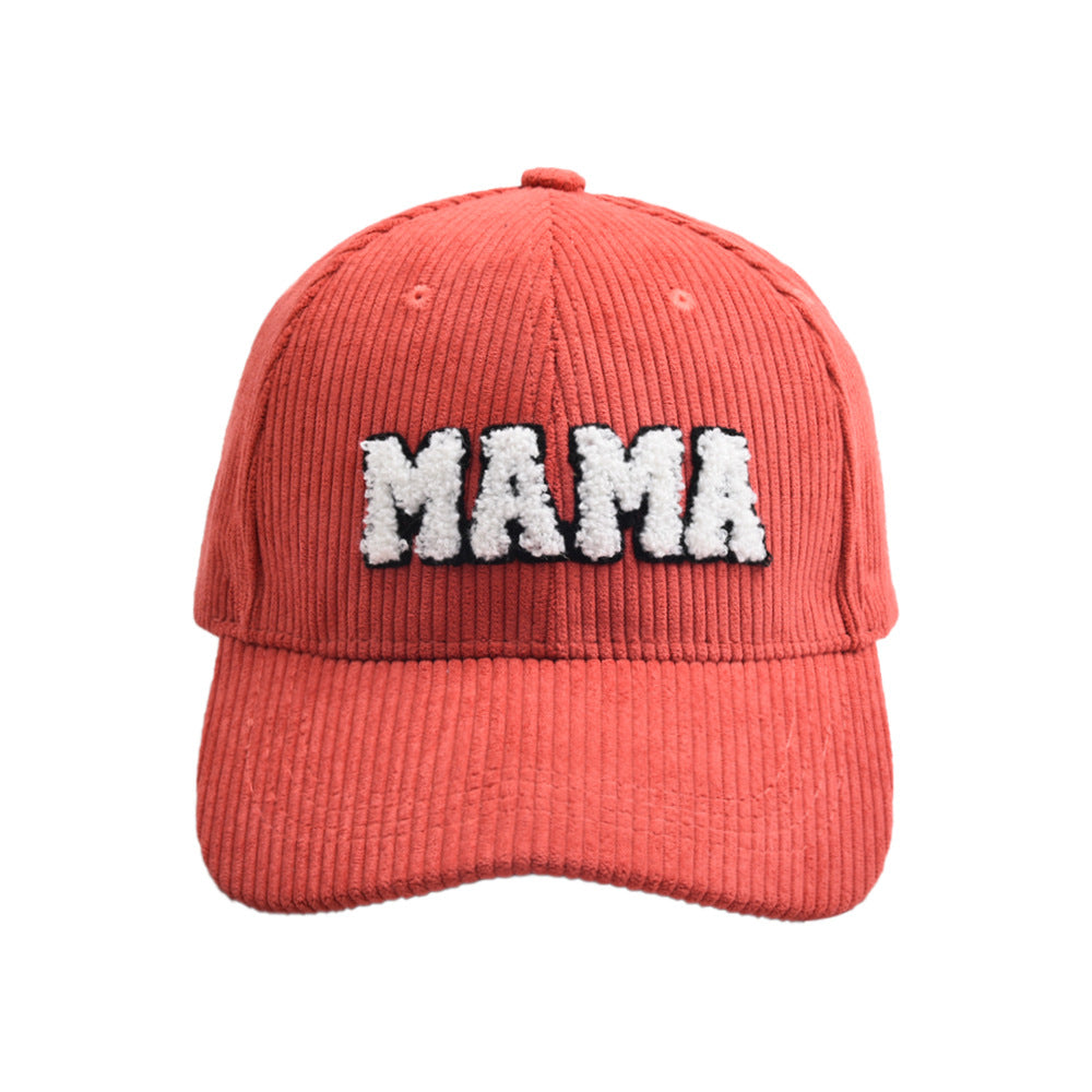 MAMA & MINI Embroidered Corduroy Baseball Cap