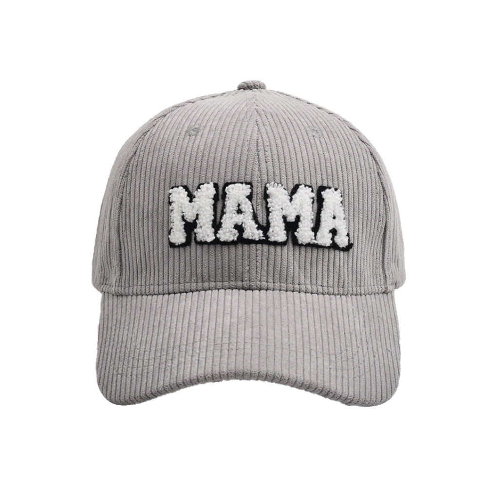 MAMA & MINI Embroidered Corduroy Baseball Cap