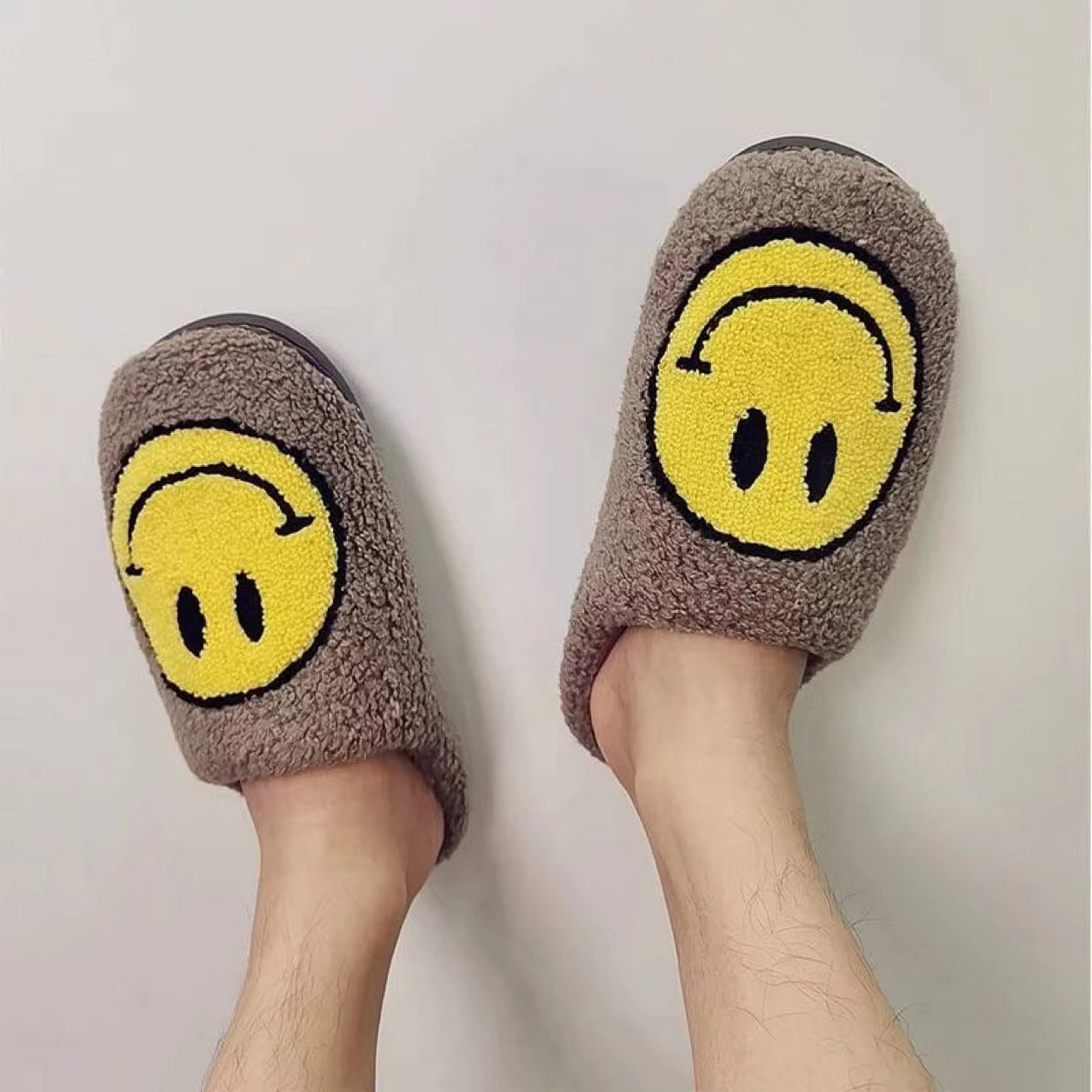 Women's Smiling Face Plush Home Slippers