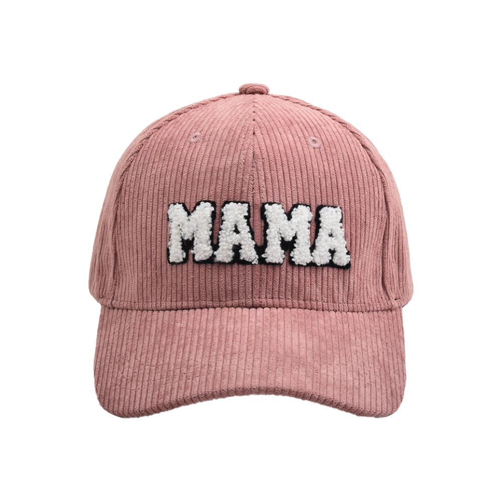 MAMA & MINI Embroidered Corduroy Baseball Cap