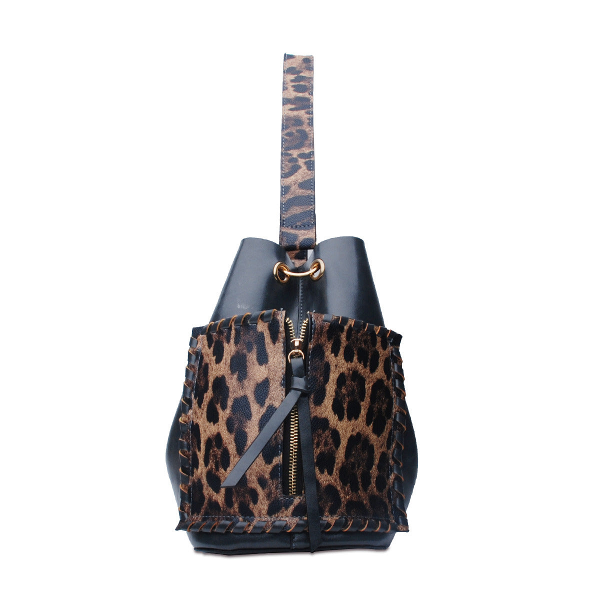 Leopard Print PU Magnetic Buckle Shoulder Bag