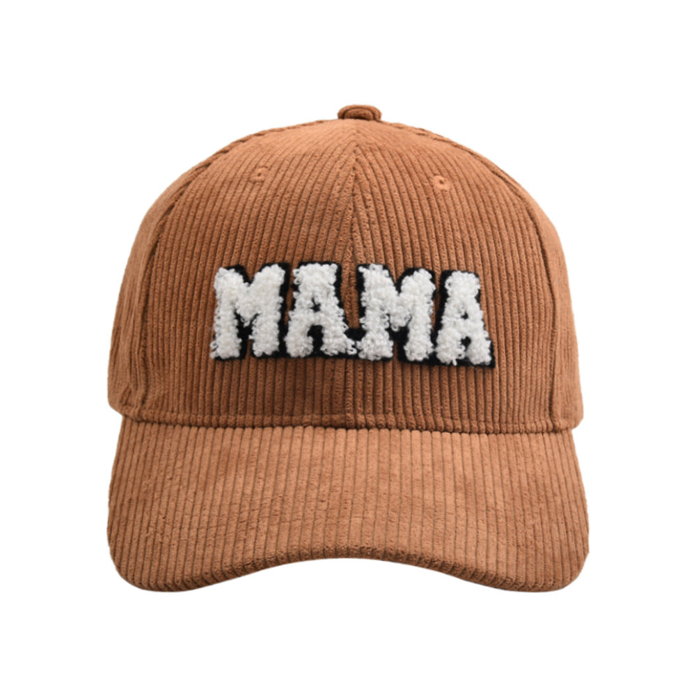 MAMA & MINI Embroidered Corduroy Baseball Cap