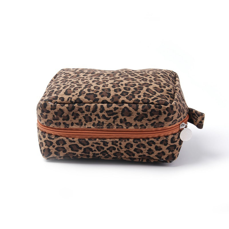 Large Capacity Leopard Print Cosmetic Bag