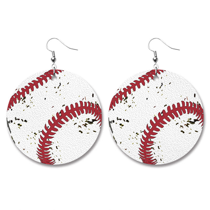 Baseball Volleyball Old Leather Earrings