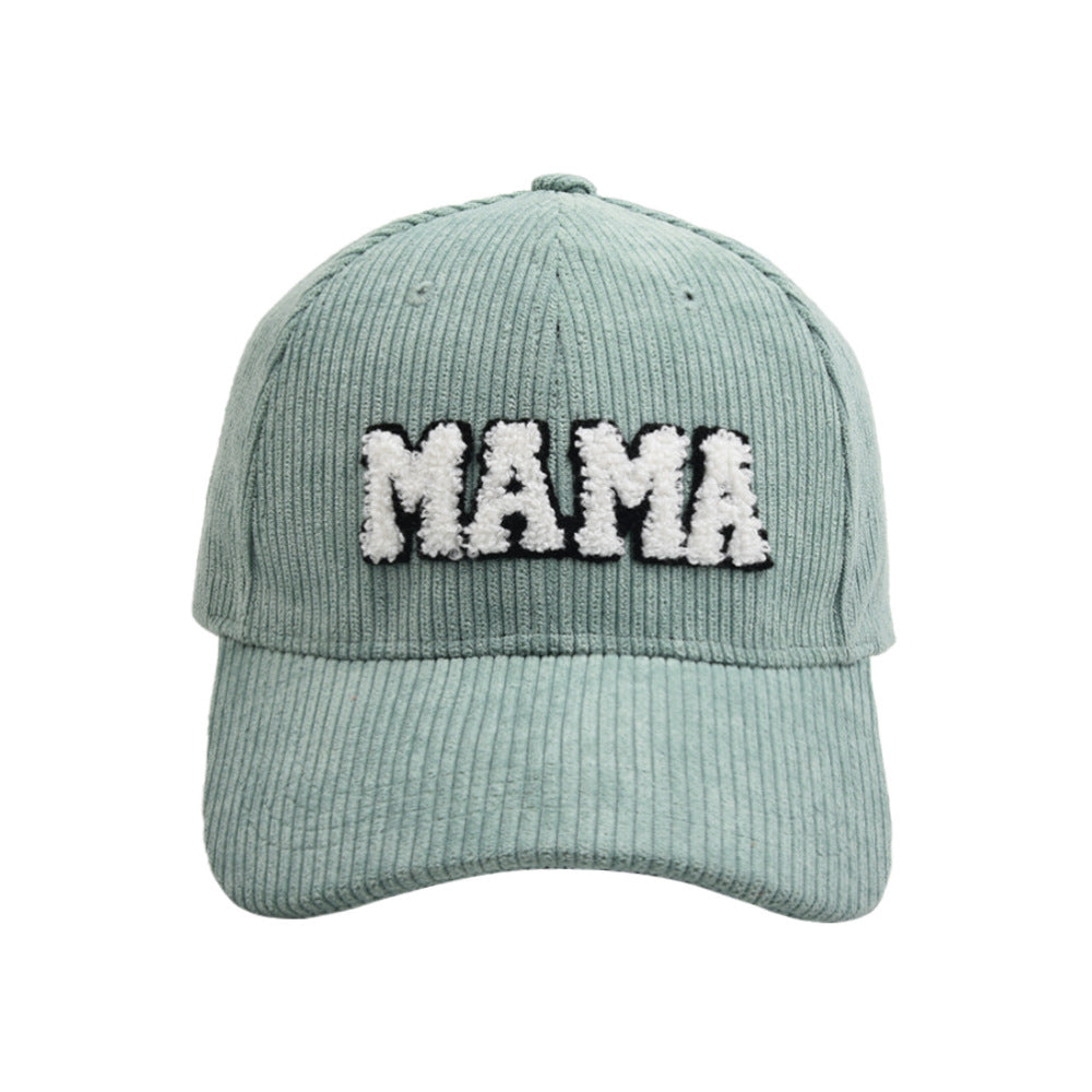 MAMA & MINI Embroidered Corduroy Baseball Cap