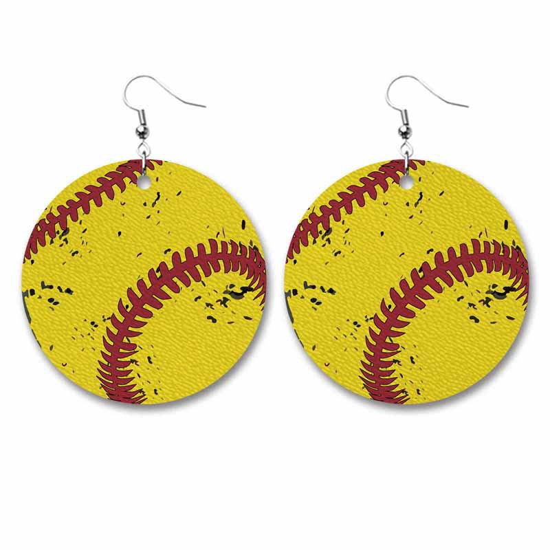 Baseball Volleyball Old Leather Earrings