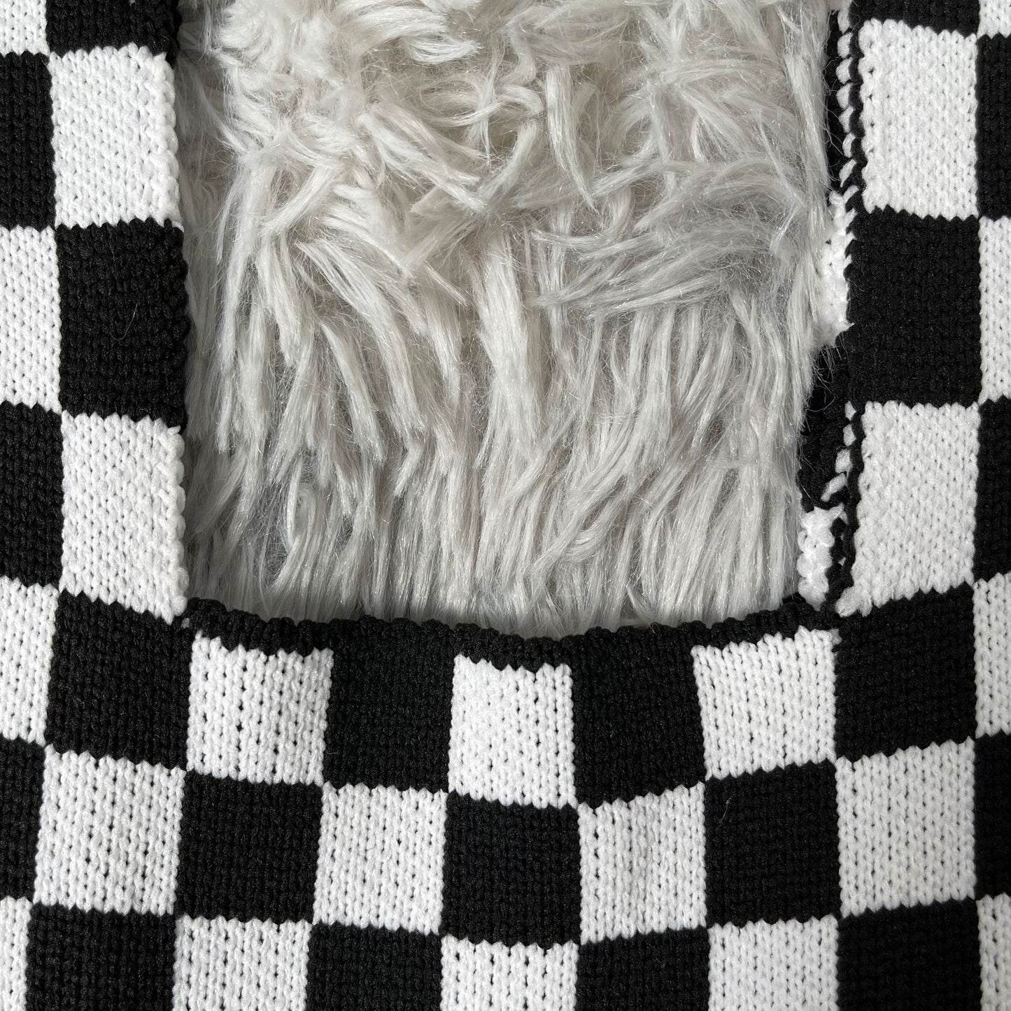 Checkered Crochet Tote Bag