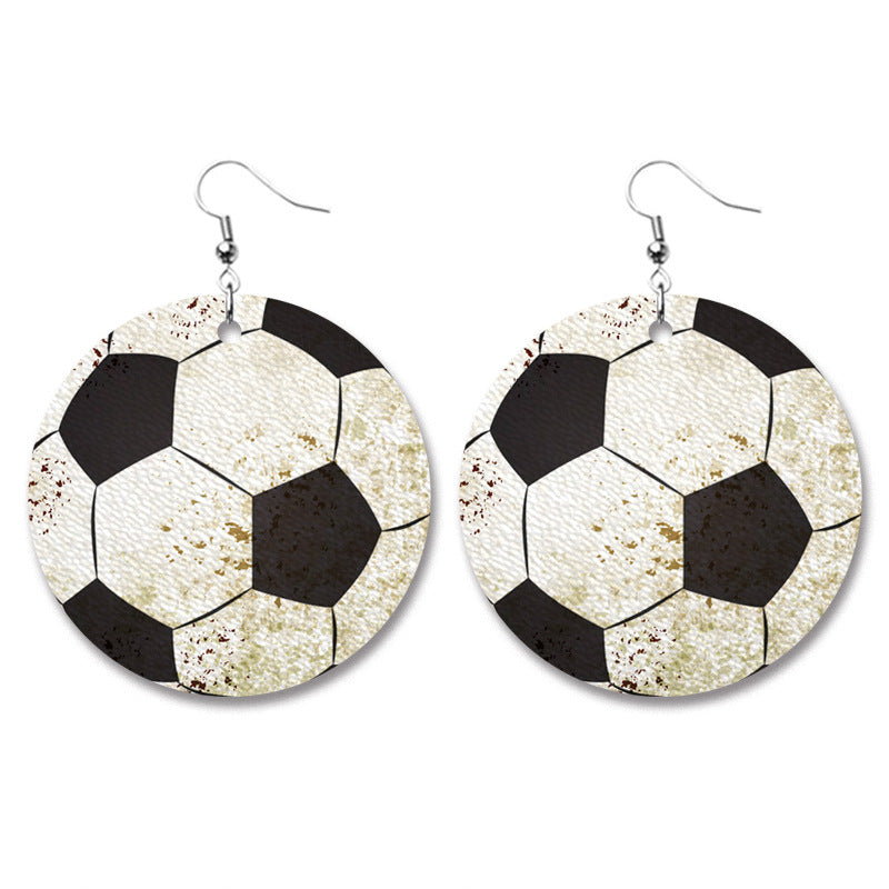 Baseball Volleyball Old Leather Earrings