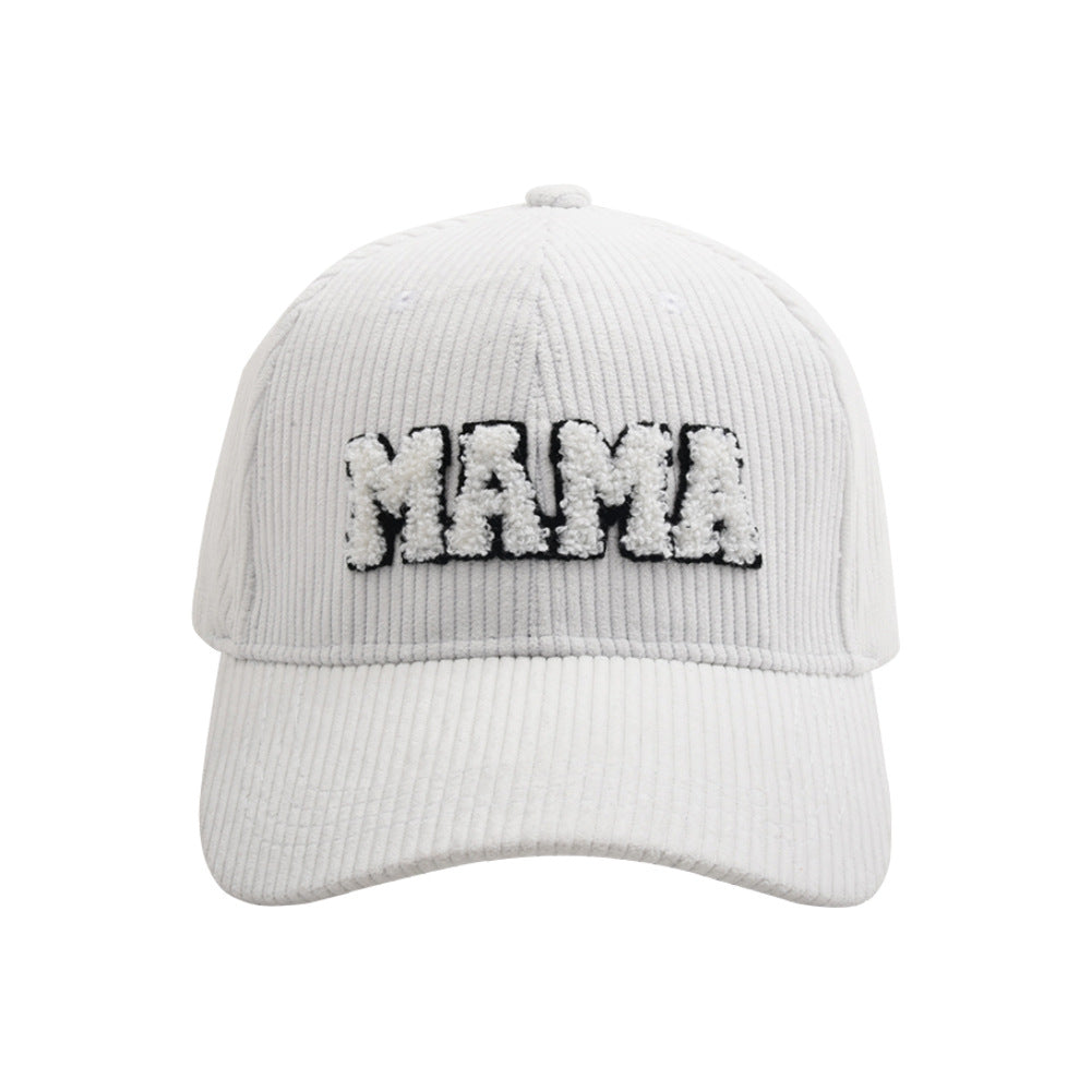 MAMA & MINI Embroidered Corduroy Baseball Cap