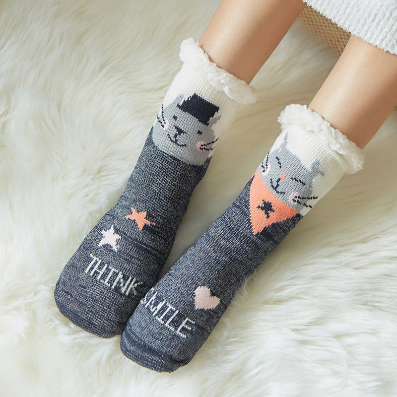 Women Cute Fuzzy Slipper Socks Floor Socks