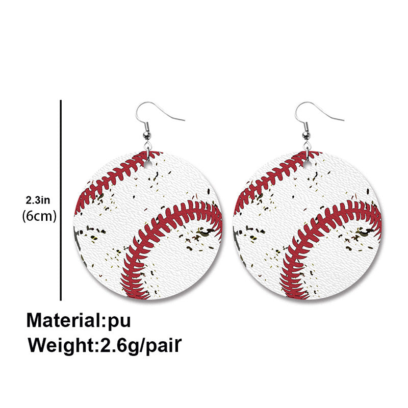 Baseball Volleyball Old Leather Earrings