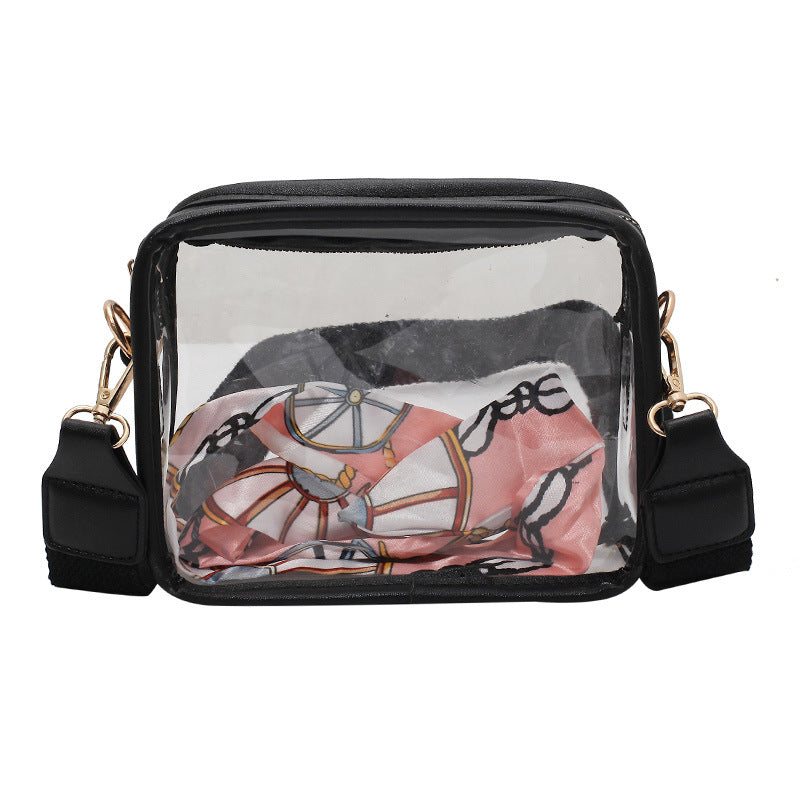 Wide Strap PVC Crossbody Bag